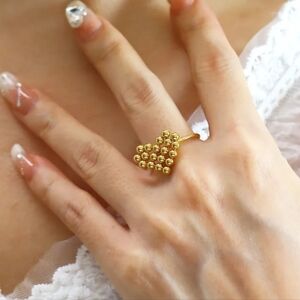 18K Gold Plated STAINLESS STEEL Heart Ring